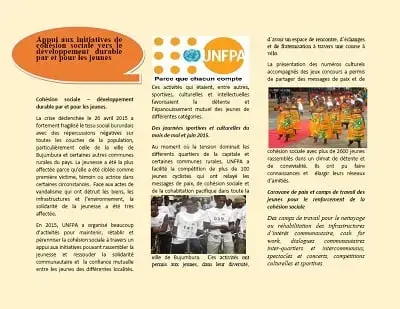 Appui aux initiatives de cohésion sociale vers le développement durable par et pour les jeunes